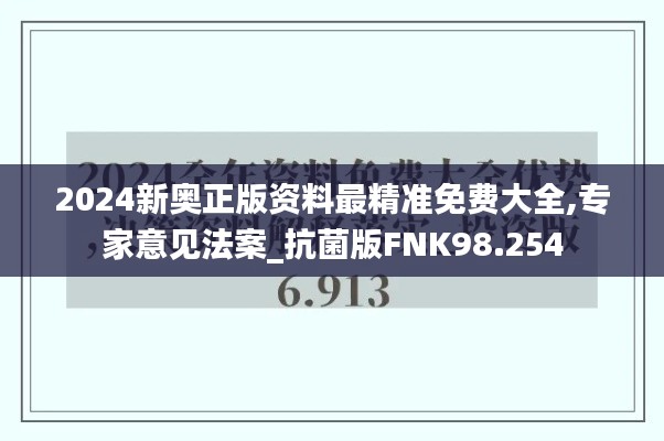 2024新奧正版資料最精準(zhǔn)免費(fèi)大全,專家意見(jiàn)法案_抗菌版FNK98.254