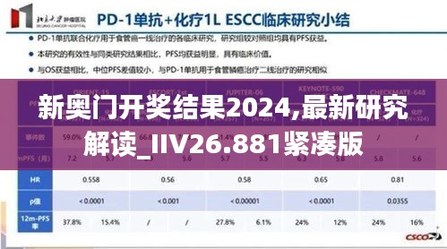 新奧門開獎結果2024,最新研究解讀_IIV26.881緊湊版