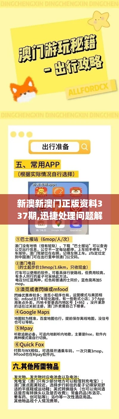 新澳新澳門正版資料337期,迅捷處理問(wèn)題解答_探索版69.703-6