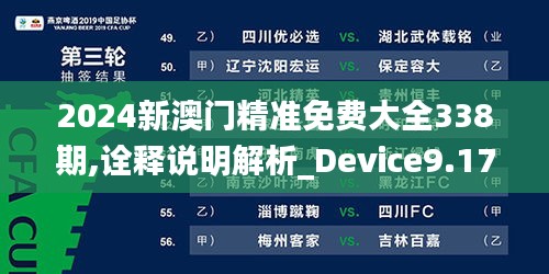 2024新澳門精準(zhǔn)免費大全338期,詮釋說明解析_Device9.177-4