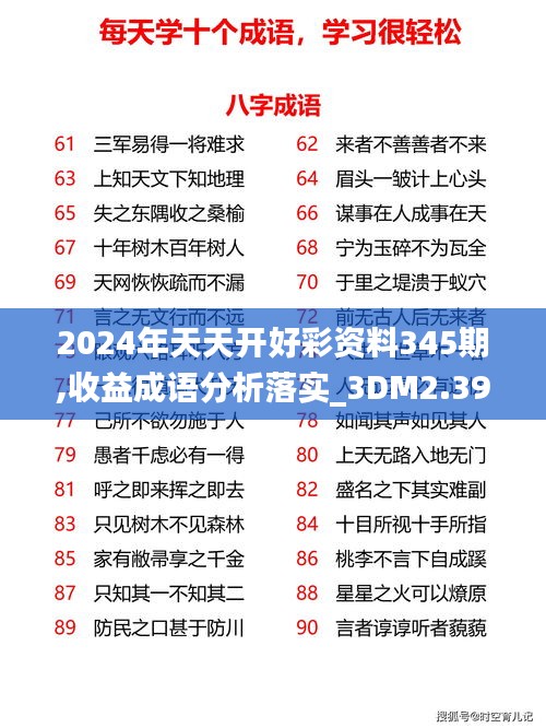 2024年天天開好彩資料345期,收益成語分析落實(shí)_3DM2.390