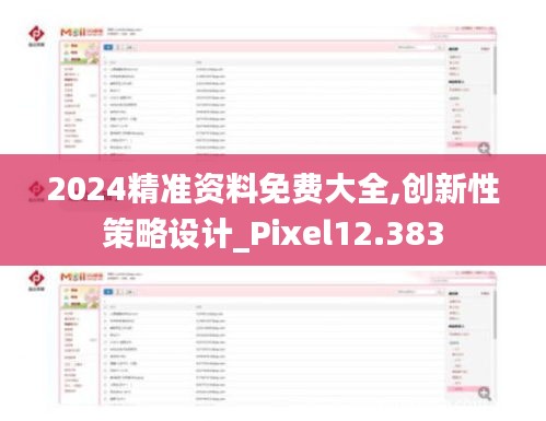 2024精準(zhǔn)資料免費(fèi)大全,創(chuàng)新性策略設(shè)計(jì)_Pixel12.383