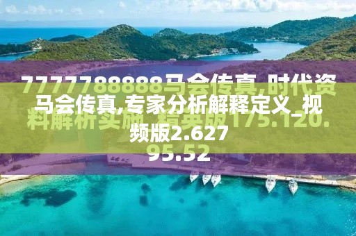馬會(huì)傳真,專(zhuān)家分析解釋定義_視頻版2.627