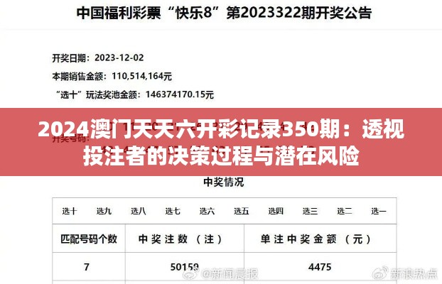 2024澳門天天六開(kāi)彩記錄350期：透視投注者的決策過(guò)程與潛在風(fēng)險(xiǎn)