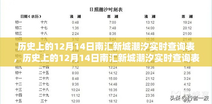 歷史上的12月14日南匯新城潮汐實時查詢表，詳細步驟指南