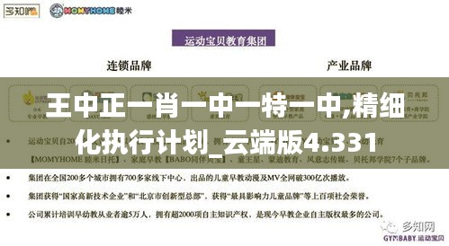 王中正一肖一中一特一中,精細(xì)化執(zhí)行計(jì)劃_云端版4.331