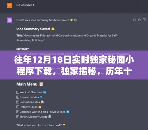 獨(dú)家秘聞風(fēng)云回顧，歷年十二月十八日秘聞小程序下載回顧與實(shí)時(shí)獨(dú)家揭秘