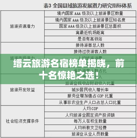 縉云旅游名宿榜單揭曉，前十名驚艷之選！