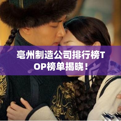 亳州制造公司排行榜TOP榜單揭曉！