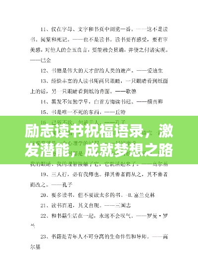 勵志讀書祝福語錄，激發(fā)潛能，成就夢想之路！