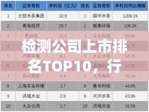 檢測(cè)公司上市排名TOP10，行業(yè)巨頭領(lǐng)航市場(chǎng)潮流