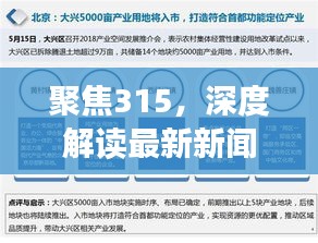聚焦315，深度解讀最新新聞頭條，揭示真相！