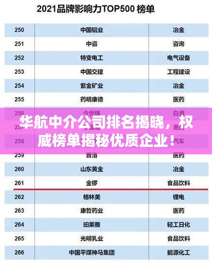 華航中介公司排名揭曉，權(quán)威榜單揭秘優(yōu)質(zhì)企業(yè)！