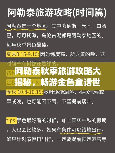 阿勒泰秋季旅游攻略大揭秘，暢游金色童話世界