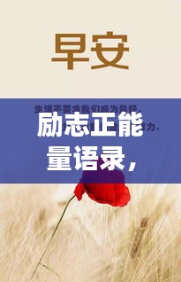 勵志正能量語錄，激發(fā)你內(nèi)心力量的情感寄語