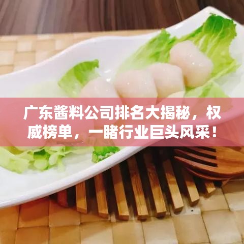 廣東醬料公司排名大揭秘，權(quán)威榜單，一睹行業(yè)巨頭風采！