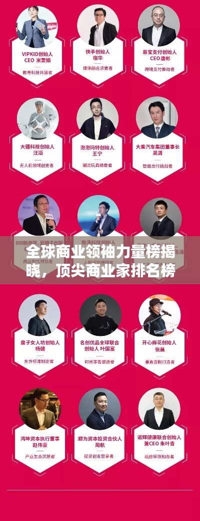 全球商業(yè)領(lǐng)袖力量榜揭曉，頂尖商業(yè)家排名榜揭示智慧與力量