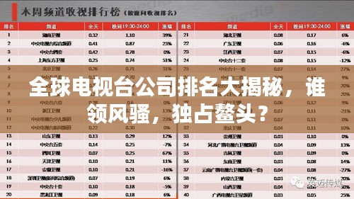 全球電視臺(tái)公司排名大揭秘，誰(shuí)領(lǐng)風(fēng)騷，獨(dú)占鰲頭？