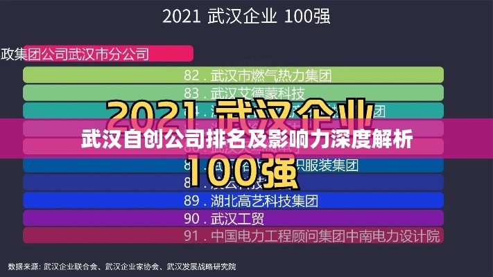 武漢自創(chuàng)公司排名及影響力深度解析
