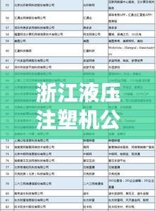 浙江液壓注塑機公司排行榜揭曉，行業(yè)領(lǐng)軍企業(yè)榜單