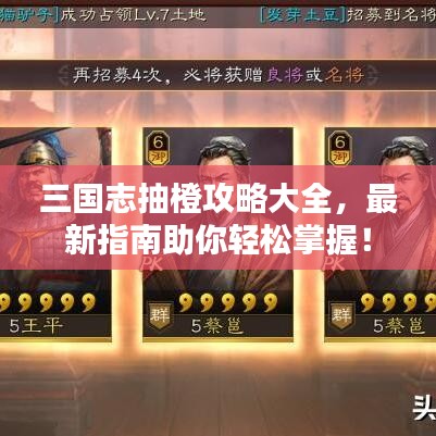 三國(guó)志抽橙攻略大全，最新指南助你輕松掌握！